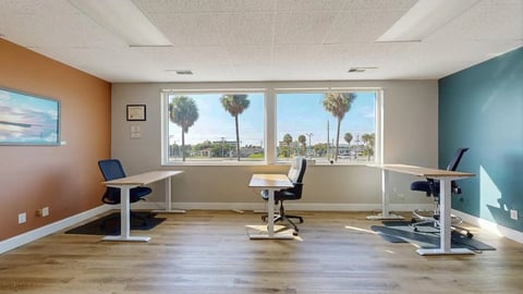 Coworking seating at Cocoa Beach Office